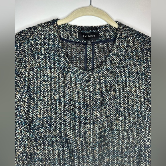 Talbot's Women's Long Sleeve Snap Up Long Tweed Jacket Size 12